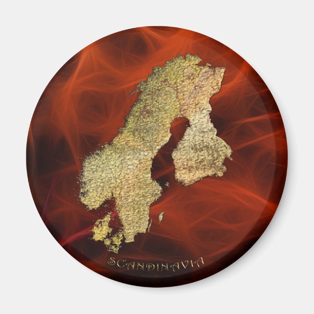 Map of Scandinavia Cartography Magnet (Front)