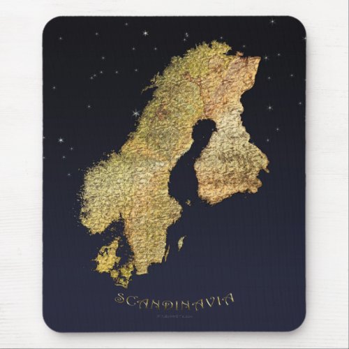 Map of Scandinavia Cartography Mouse Pad