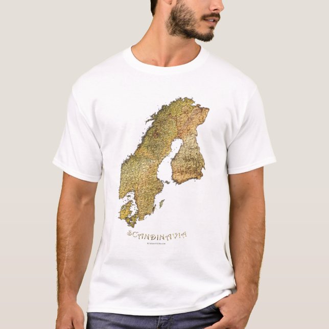 Map of Scandinavia Cartography T-Shirt (Front)