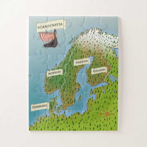 Map Of Scandinavia Jigsaw Puzzle