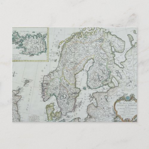Map of Scandinavia Postcard