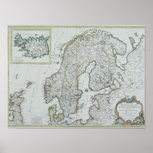 Map of Scandinavia Poster