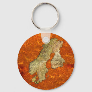 Map of SCANDINAVIA Travel Collection Keychain