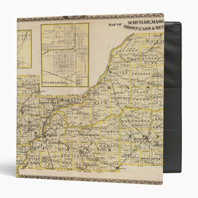 Map of Schuyler, Mason, Brown 3 Ring Binder (Front/Inside)
