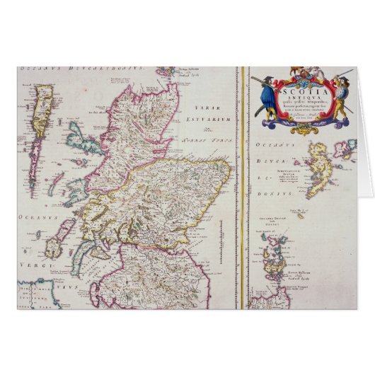 Map of Scotland, c.1700 Cards (Front Horizontal)