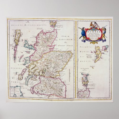 Map of Scotland c1700 Poster