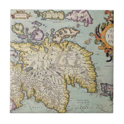 Map of Scotland  Miliaria Scotia Ceramic Tile