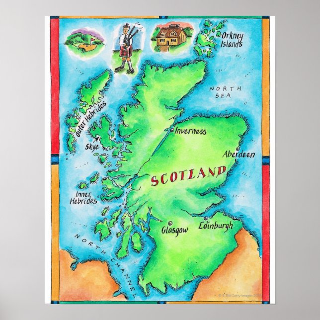 Map of Scotland Poster (Front)