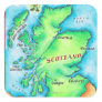 Map of Scotland Square Sticker