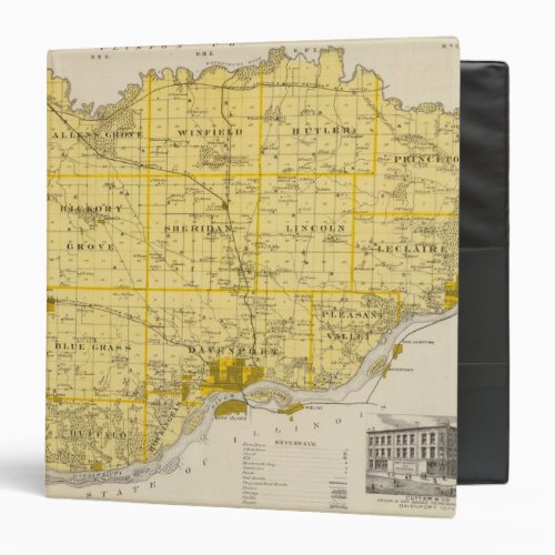 Map of Scott County State of Iowa 3 Ring Binder