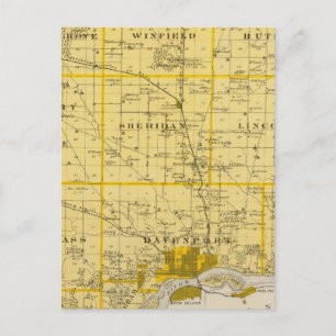 Map of Scott County, State of Iowa Postcard