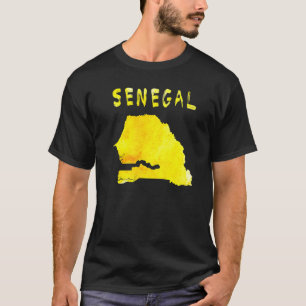 Map Of Senegal Colorful Map Watercolor Illustratio T-Shirt