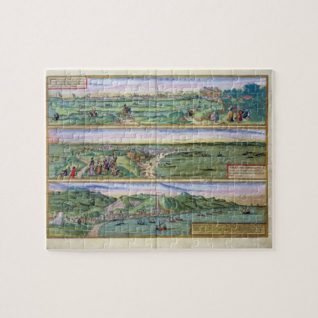 Map of Seville, Cadiz, and Malaga, from 'Civitates Jigsaw Puzzle (Horizontal)