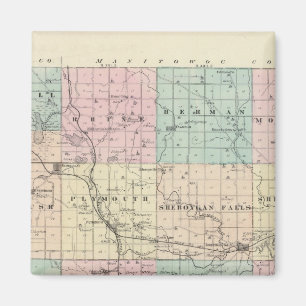 Map of Sheboygan County, State of Wisconsin Magnet