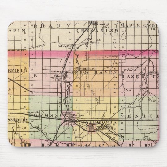 Map of Shiawassee County, Michigan Mouse Pad