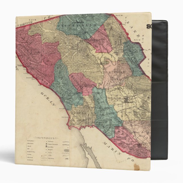 Map of Sonoma County California Binder (Front/Inside)