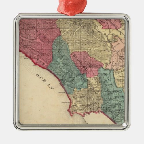 Map of Sonoma County California Metal Ornament