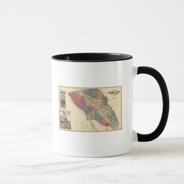 Map of Sonoma County California Mug (Right)