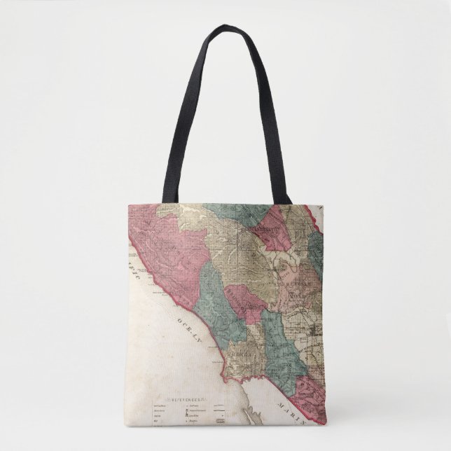 Map of Sonoma County California Tote Bag (Front)