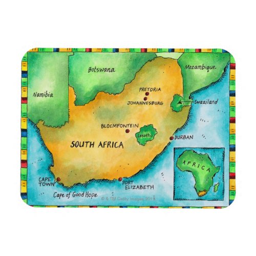 Map of South Africa Magnet