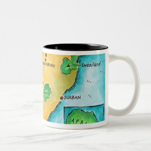 Map of South Africa Two_Tone Coffee Mug