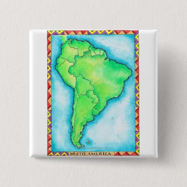 Map of South America 2 Button (Front)