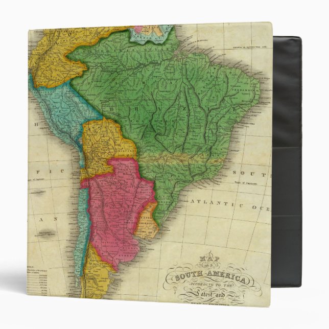 Map of South America 3 3 Ring Binder (Front/Inside)