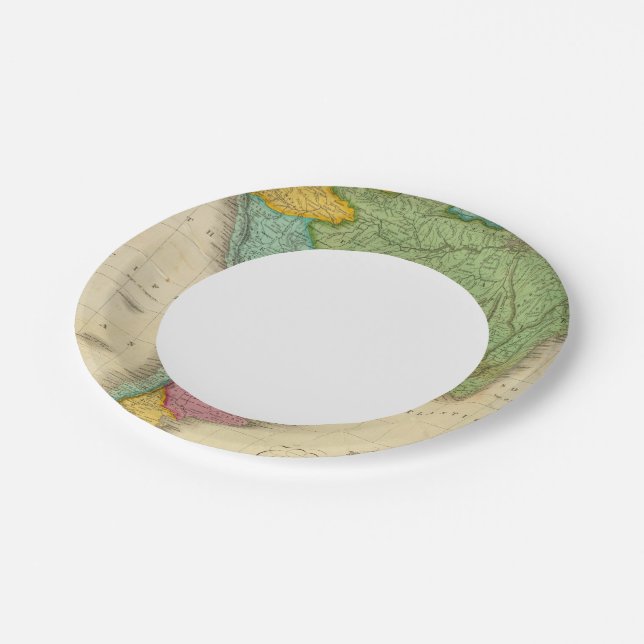 Map of South America 4 Paper Plates (Angled)