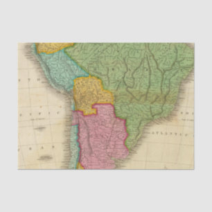 Map of South America 4 Tissue Paper
