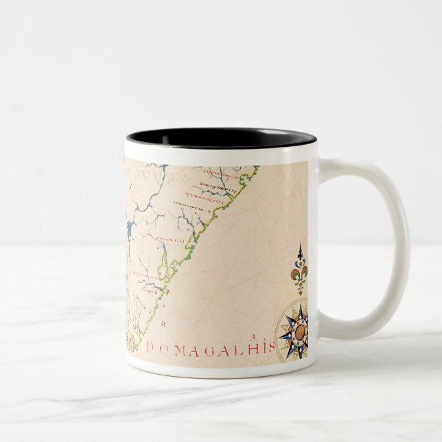 Map of South America and the Magellan Straits Two-Tone Coffee Mug (Right)