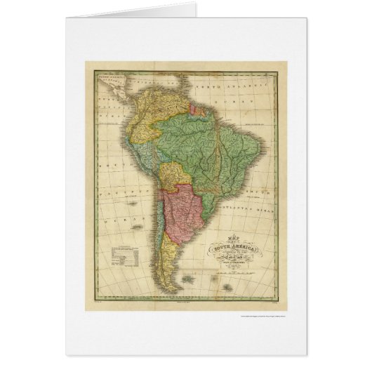 Map of South America by Finley 1826 Cards (Front)