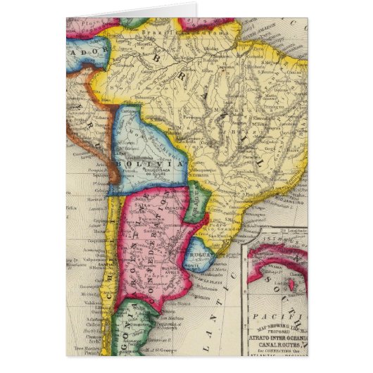 Map Of South America Cards (Front)