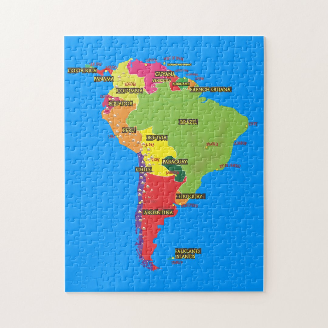 Map of South america Jigsaw Puzzle | Zazzle