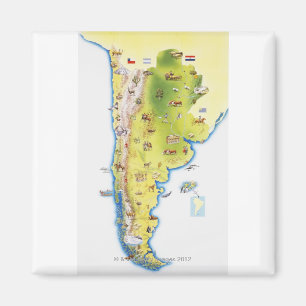 Map of South America Magnet