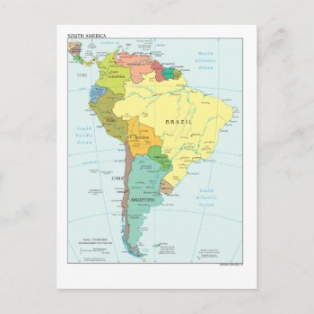 Map Of South- America Postcard by Bloemmie29 at Zazzle