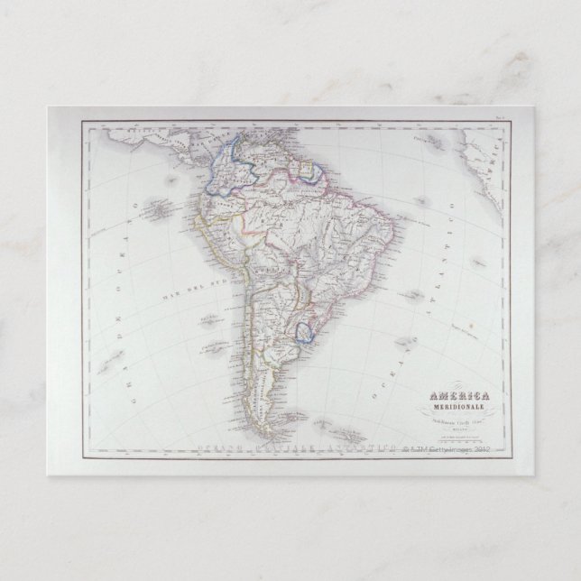 Map of South America Postcard (Front)