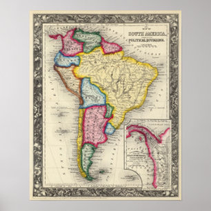 Map Of South America Poster