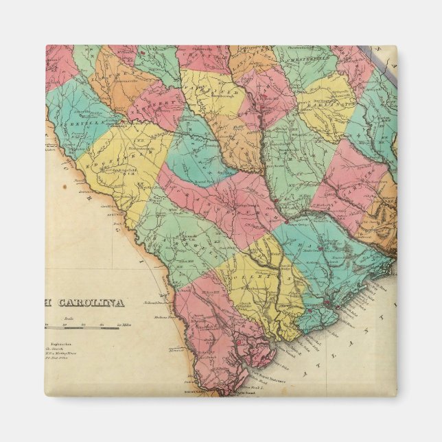 Map Of South Carolina Magnet (Front)