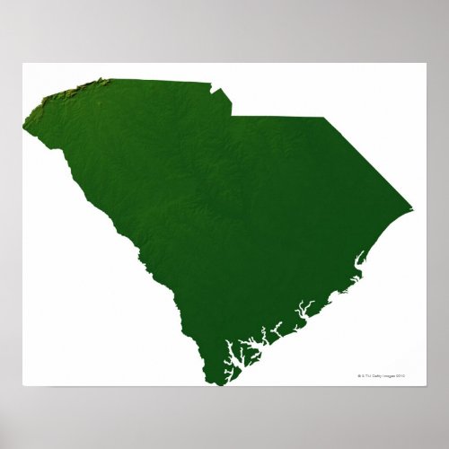 Map of South Carolina Poster