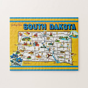 Map of South Dakota 11x14 Jigsaw Puzzle