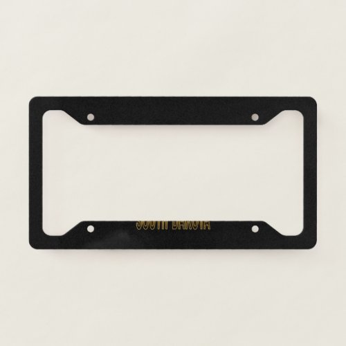 Map of South Dakota Gold Map License Plate Frame