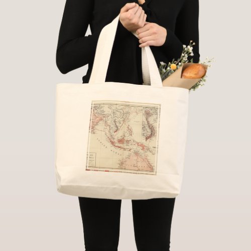 Map of South_East Asia  North Australia Large Tote Bag