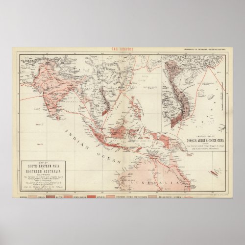 Map of South_East Asia  North Australia Poster