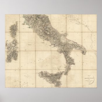 Map Of South Italy And Adjacent Coasts Poster by davidrumsey at Zazzle