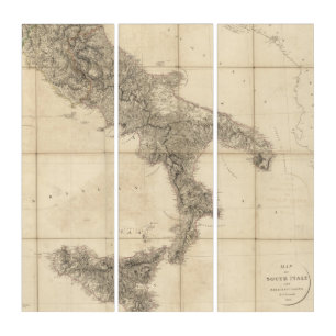Map of South Italy and Adjacent Coasts Triptych
