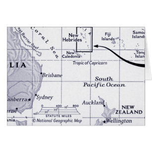 Map of South Pacific Ocean