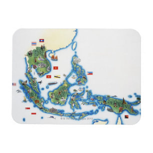 Map of southeastern Asia Magnet