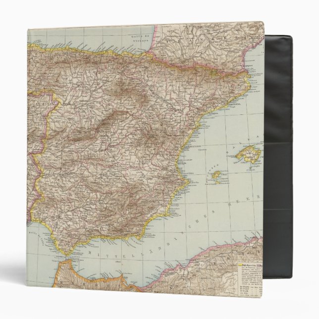 Map of Spain and Portugal 3 Ring Binder (Front/Inside)