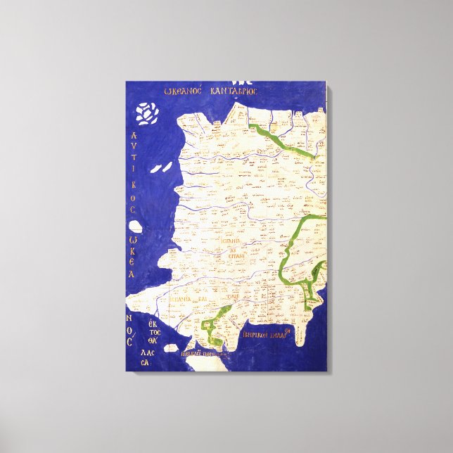 Map of Spain and Portugal, from 'Geographia' Canvas Print (Front)