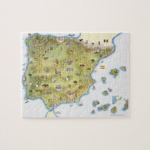 Map of Spain and Portugal Jigsaw Puzzle